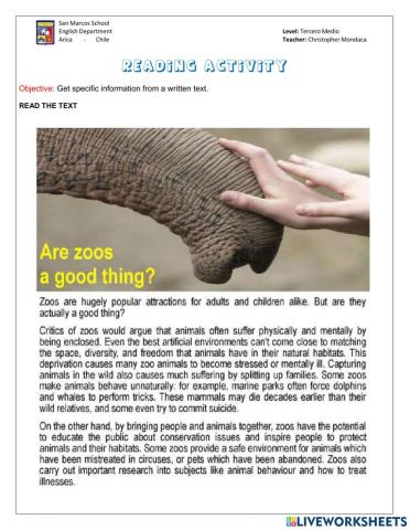 Are Zoos a Good Thing?