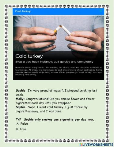 Idioms cold turkey