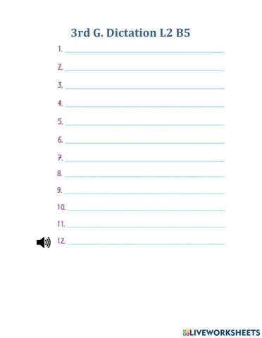 3rd G. Dictation L2 B5