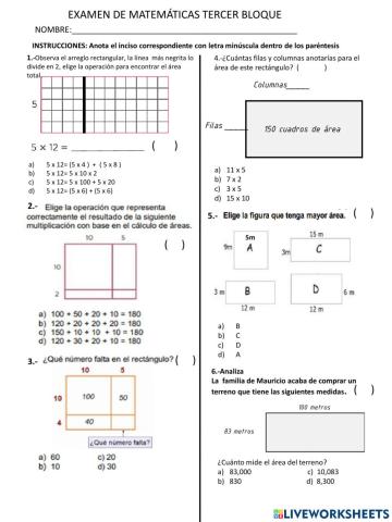 Examen Matemáticas