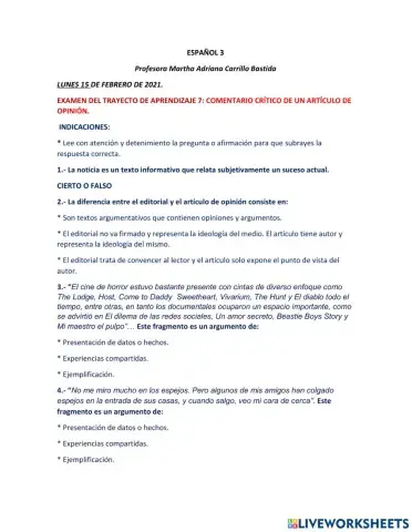 Las notas informativas y los artículos de opinión