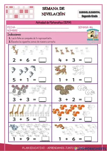 Sumas de una cifra para niños