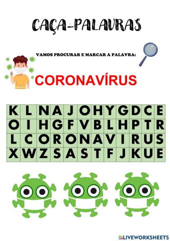 Caça-palavras coronavírus