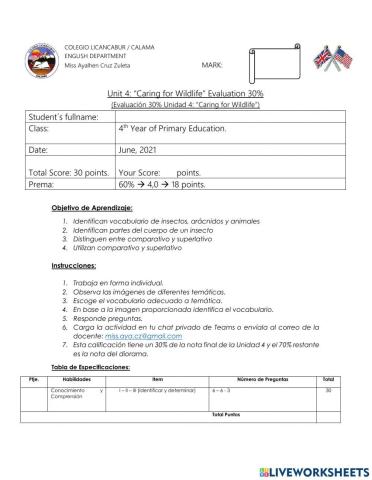 Unit 4 Caring for Wildlife