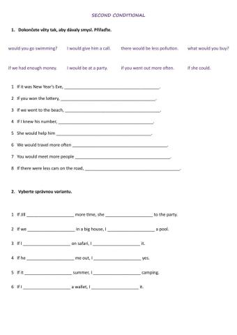 podmínkové věty II. typ