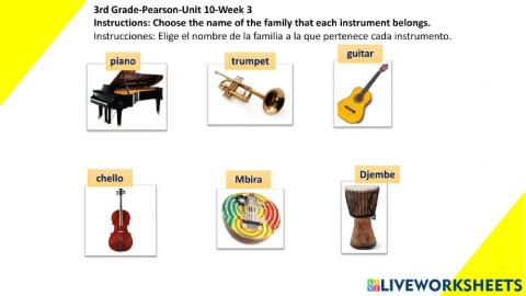Tercero Pearson Unit 10 Week 3 Family instruments