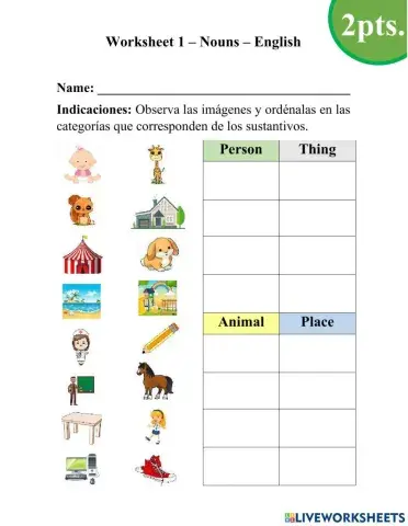 Worksheet 1 - 1st grade