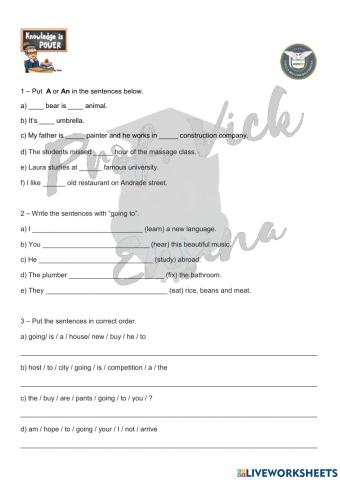 Indefinitive Article - Going to