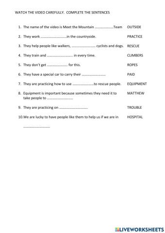 Mountain rescue team