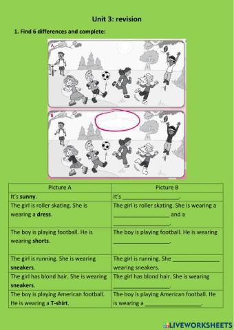 Revision clothes and weather