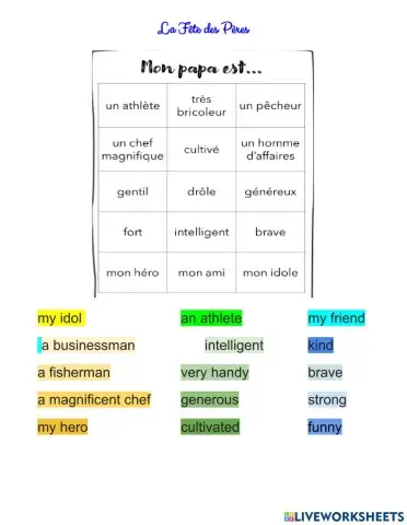 Bonne Fete des Peres