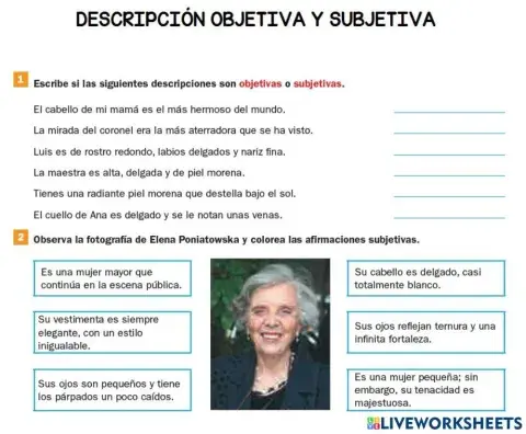 Descripción objetiva y descripción subjetiva