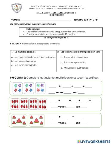 Evaluacion matematica 7