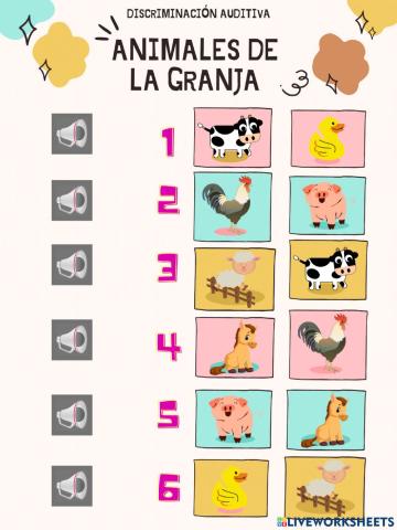 Discriminación Auditiva- Animales de la granja