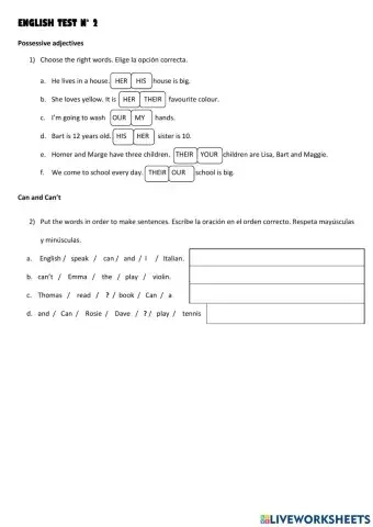 Prepositiosn, there is there are, can