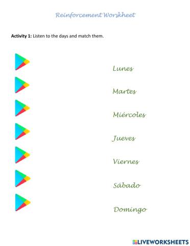 Reinforcement worsheet First Grade