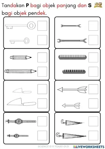 SAINS: Objek pendek dan panjang