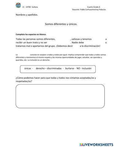 Hombres y mujeres tenemos los mismos derechos.