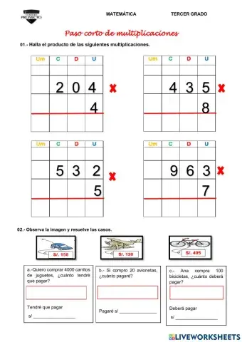 Paso cortro de multiplicaciones