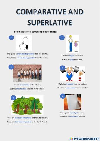 Comparative and superlative