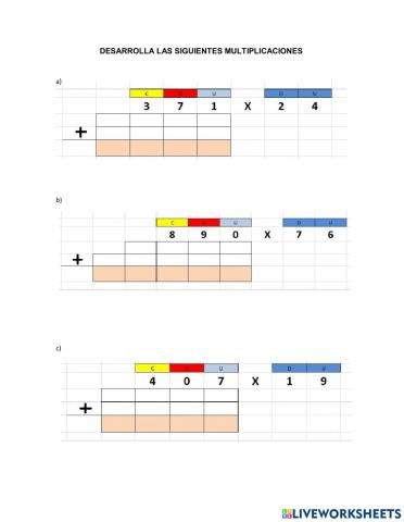 Multiplicaciones