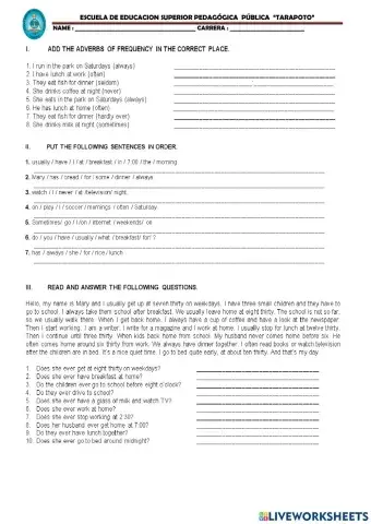 Adversbs of frequency