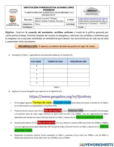 Movimiento rectilíneo uniforme