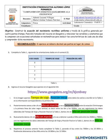 Movimiento rectilíneo uniforme