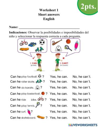 Worksheet 1 - 3rd grade