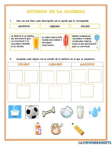 Estados de la materia.