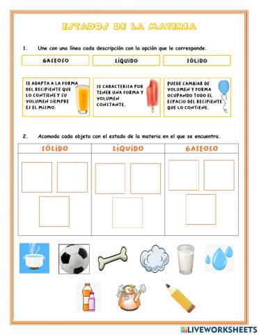 Estados de la materia.