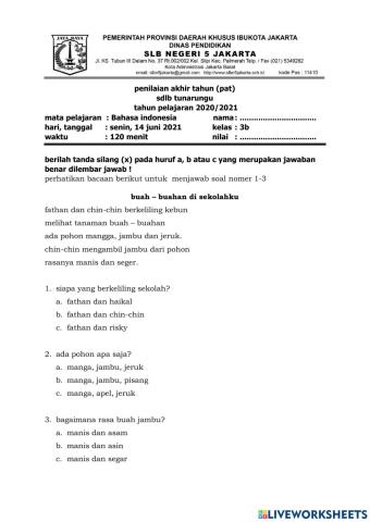 PAT Bahasa Indonesia Kelompok 1