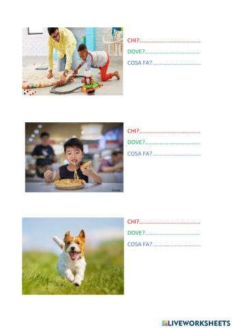 Esercizio chi, dove, cosa