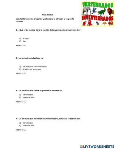 Guia musical animales