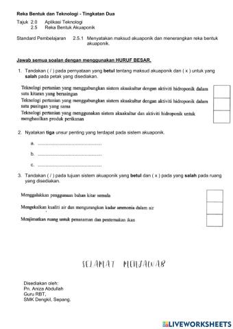 Reka Bentuk Akuaponik