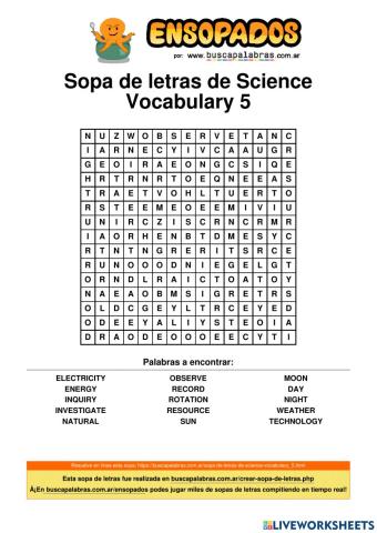 Science vocabulary