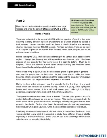 12 Advanced Reading Review