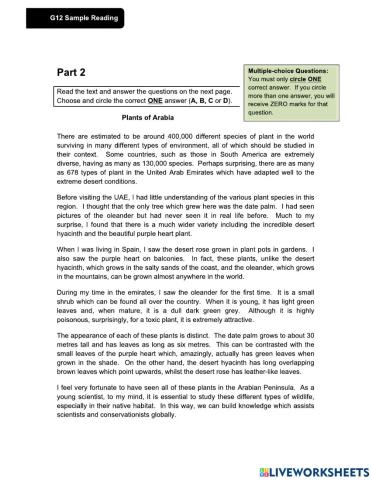 12 Advanced Reading Review