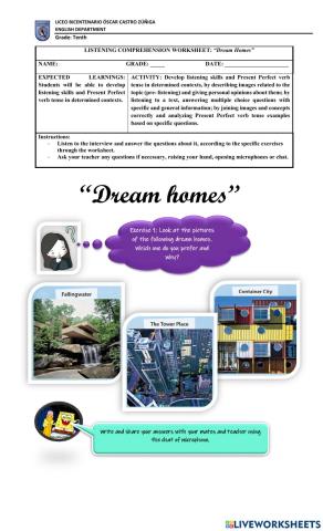 Listening worksheet -Dream Homes-