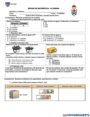 Repaso de Matemática.