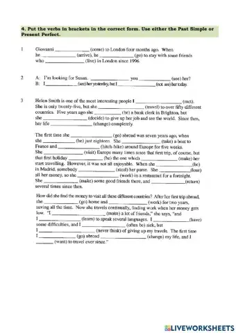 Present Perfect - Past Simple