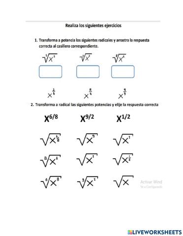 Derivadas de raices