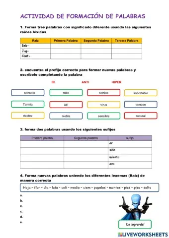 Formacion de palabras