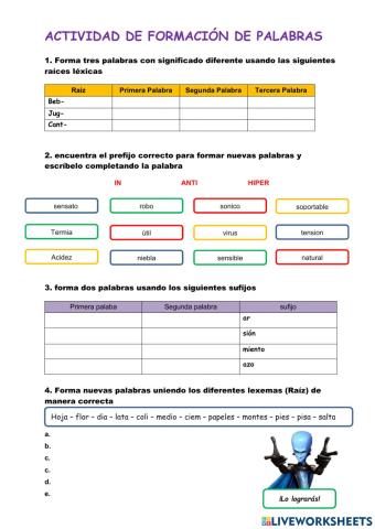 Formacion de palabras