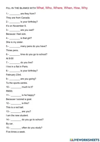 English Year 6 (15th June)