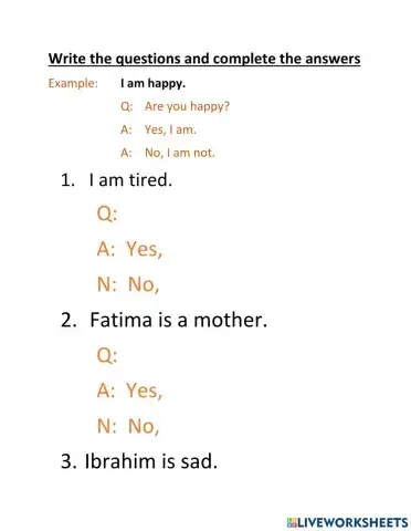 Verb to be questions and yes no