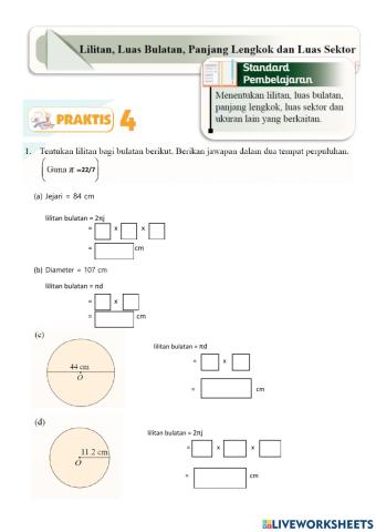 Lilitan dan luas bulatan