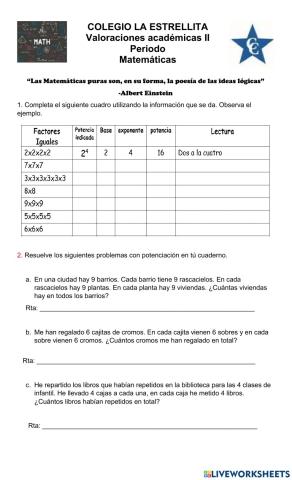 Valoración IIP 5to Matematicas