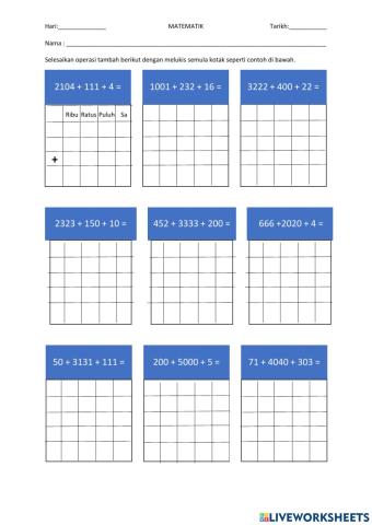 Tambah Dalam Lingkungan 10000