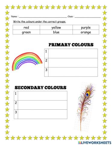 Unit 1 At School - Primary and secondary colours